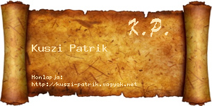 Kuszi Patrik névjegykártya